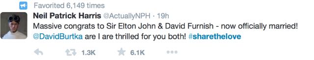 Elton NPH tweet