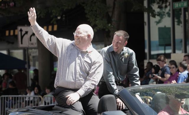 Bigham and Mike parade
